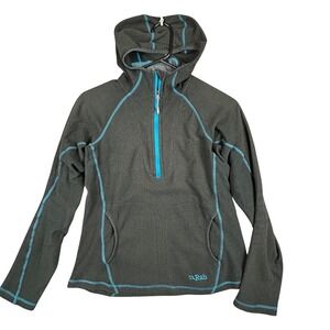 Rab Women's Charcoal Gray Fleece Pullover Hoodie Quarter Zip Outdoor Size‎ S